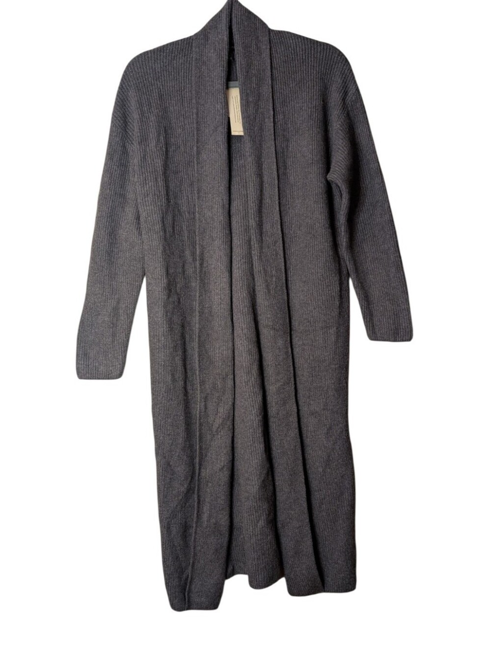 NWT Banana Republic Grey Heather Longline Duster Cardigan Ribbed Sweater open MP